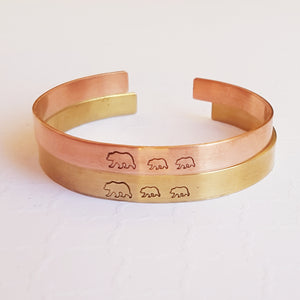 mama and baby bears cuff bracelets