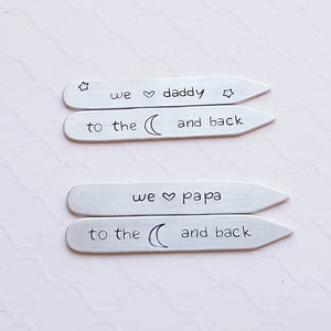 "we love daddy" collar stays gift for dad