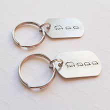 Load image into Gallery viewer, mom and baby bears tiny dog tag keychain