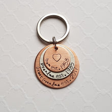 Load image into Gallery viewer, mixed metal layered keychain for grandma 