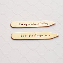 Load image into Gallery viewer, custom bronze collar stays for 8th anniversary gift