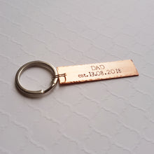 Load image into Gallery viewer, dad copper bar keychain