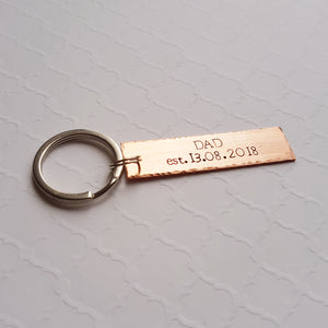 dad copper bar keychain