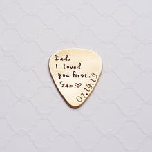 Load image into Gallery viewer, Bronze father-of bride custom guitar pick