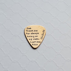 bronze dad guitar pick for father-of-the-bride gift