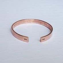Load image into Gallery viewer, copper secret message cuff bracelet