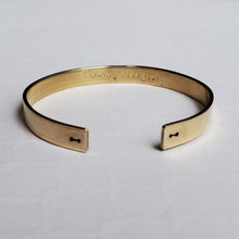 Load image into Gallery viewer, brass secret message cuff bracelet