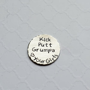 custom stamped golf ball marker gift for grandpa