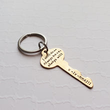 Load image into Gallery viewer, custom stamped bronze key for 8th anniversary