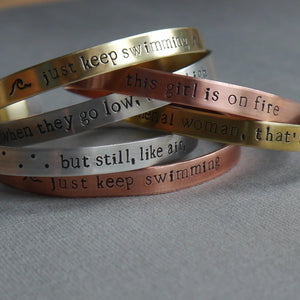 custom mantra cuff bracelets