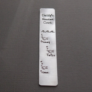 custom stamped bookmark for dad