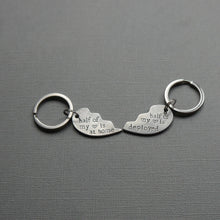 Load image into Gallery viewer, broken heart couples deployment keychain set