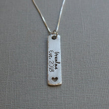 Load image into Gallery viewer, pewter rustic grandma necklace with heart cut-out