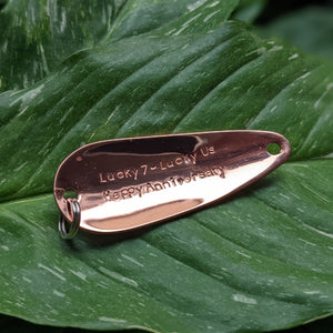 7th anniversary stamped fishing lure